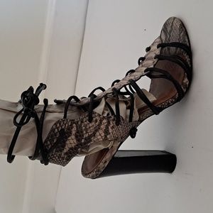 Aldo Lace Up Croc Heel size 38/7.5